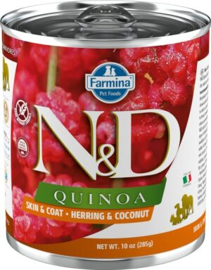 Farmina N&D Quinoa Blikvoeding Skin & Coat Haring & Kokosnoot 285g