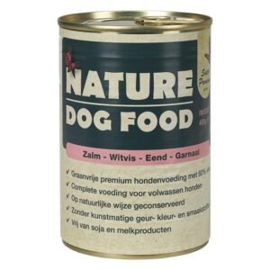 Nature Dog Food Blikvoeding - Zalm witvis eend & garnaal 400 gr