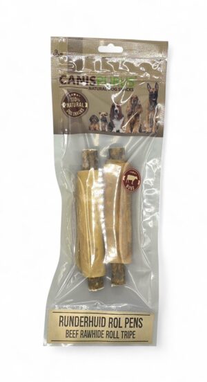 Canis Purus - Kauwbot Runderhuid Rol (met pens stick) 2 x 17 cm